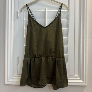 Banana Republic Heritage Collection Olive Green Peplum Camisole Top - Size Large